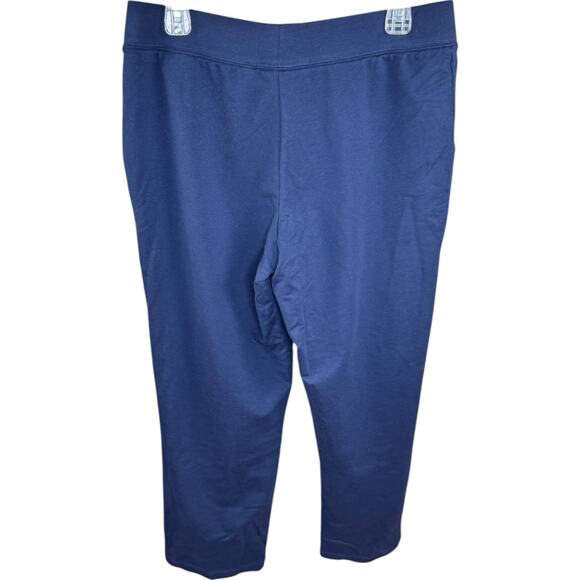 Denim & Co. Petite Easywear French Terry Pant Navy Medium PETITE NWOT Stretch - Picture 4 of 10